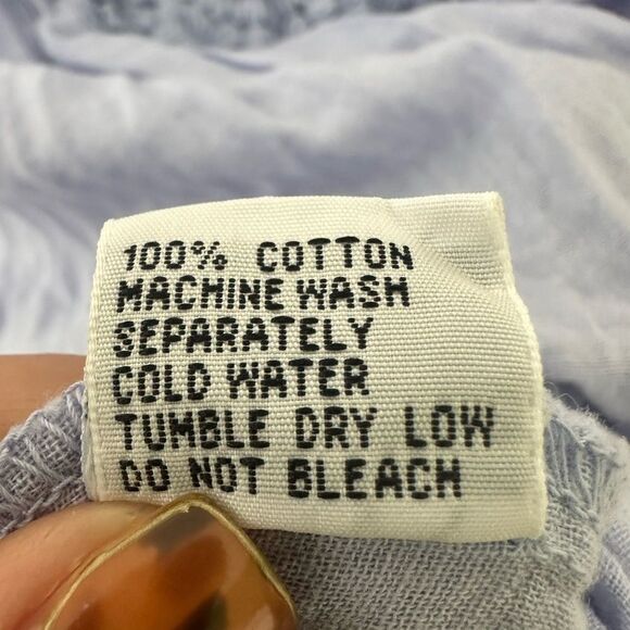 Siganka Maui Hawaii 100% Cotton Periwinkle Embroidered Eyelet Lace Sheer Tunic S - Picture 6 of 7